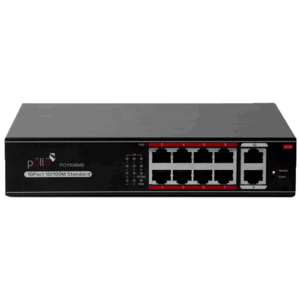Pollo PLN-1108MGB 8-Port AI PoE Switch With 2GB Uplink