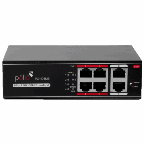Pollo PLN-1104MB 6 Port PoE
