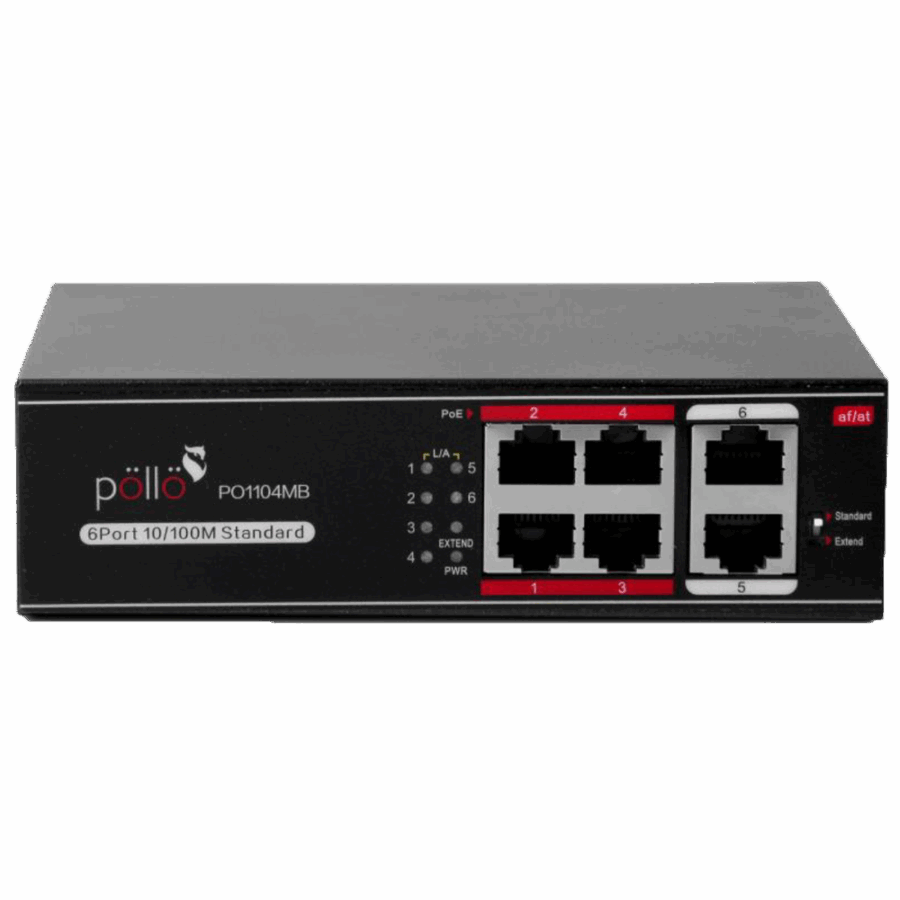 Pollo PLN-1104MB 6 Port PoE