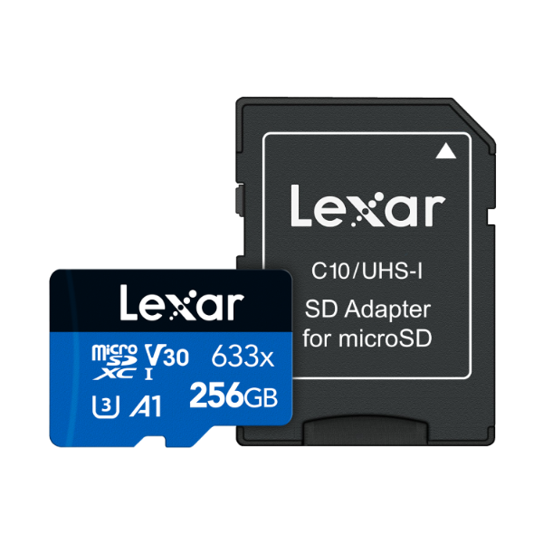 Lexar® High-Performance 633x 256GB microSDHC™/ microSDXC™ UHS-I Card BLUE Series