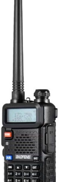 BaoFeng UV-5R, Dual Band (VHF/UHF) Analog Portable Two-Way Radio, 50-55Hz, 1500mAh Battery, Compact Hand Held Transceiver, High Quality -Black