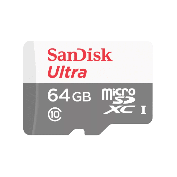 SanDisk Ultra microSD cards 100MB/s (White/ Gray)  - 64GB - SDSQUNR-064G-GN3MN
